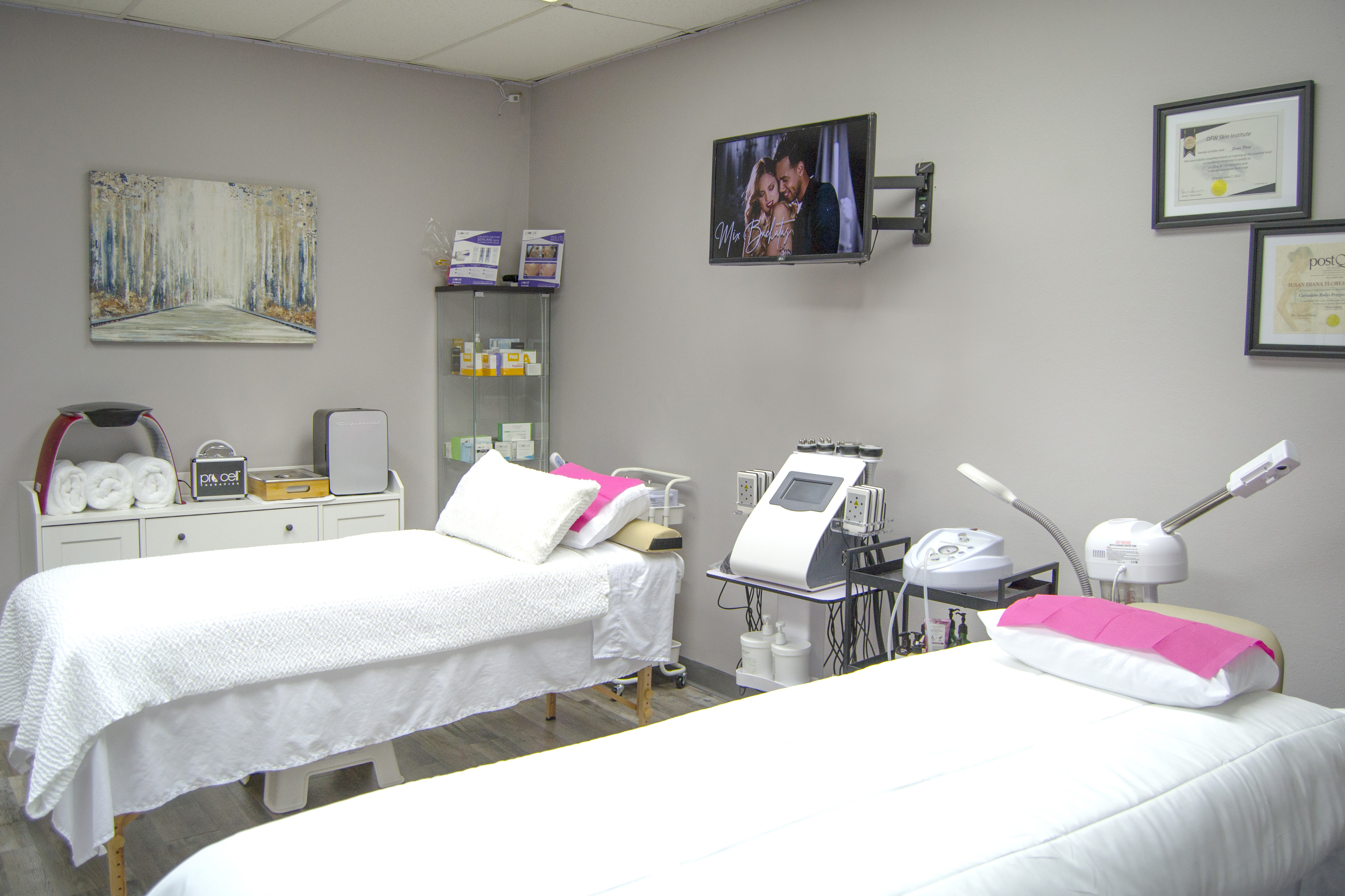 DS Belleza Avanzada advanced skincare salon and treatment room in Dallas, Texas